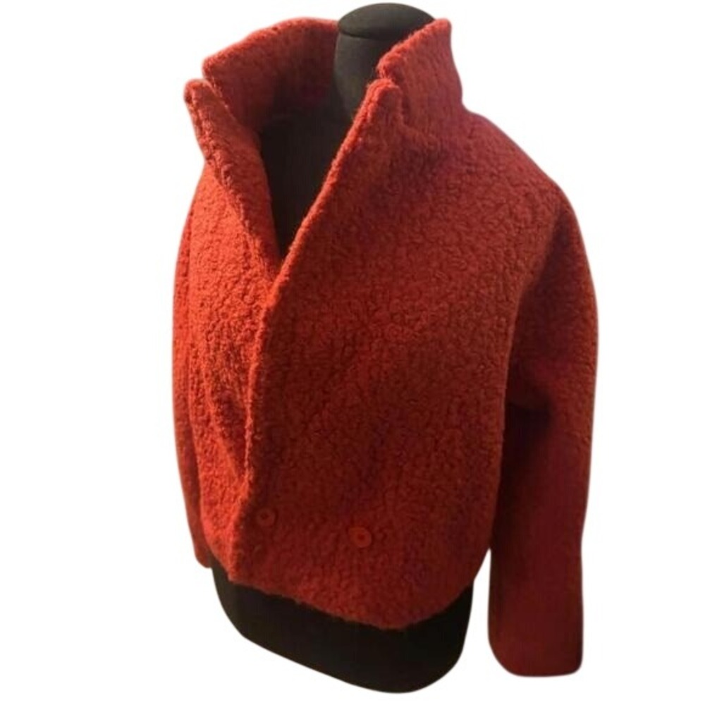 BTFBM Red Textured Cropped Jacket Womens Small - Picture 2 of 3